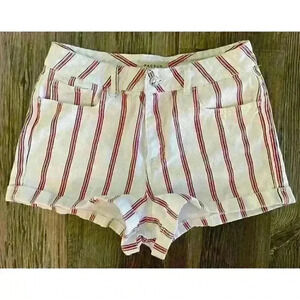 Pacsun Mom Short Women’s Size 28 Patriotic Red White Blue Striped Denim Cuffed